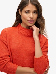 Superdry Grenadine Orange Essential Mock Neck Jumper - Image 3 of 5
