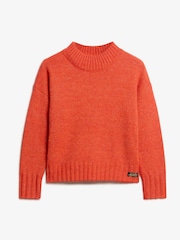 Superdry Grenadine Orange Essential Mock Neck Jumper - Image 4 of 5