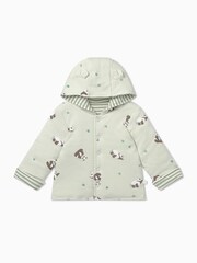 Mori Organic Panda Print Reversible  Jacket - Green - Image 1 of 5