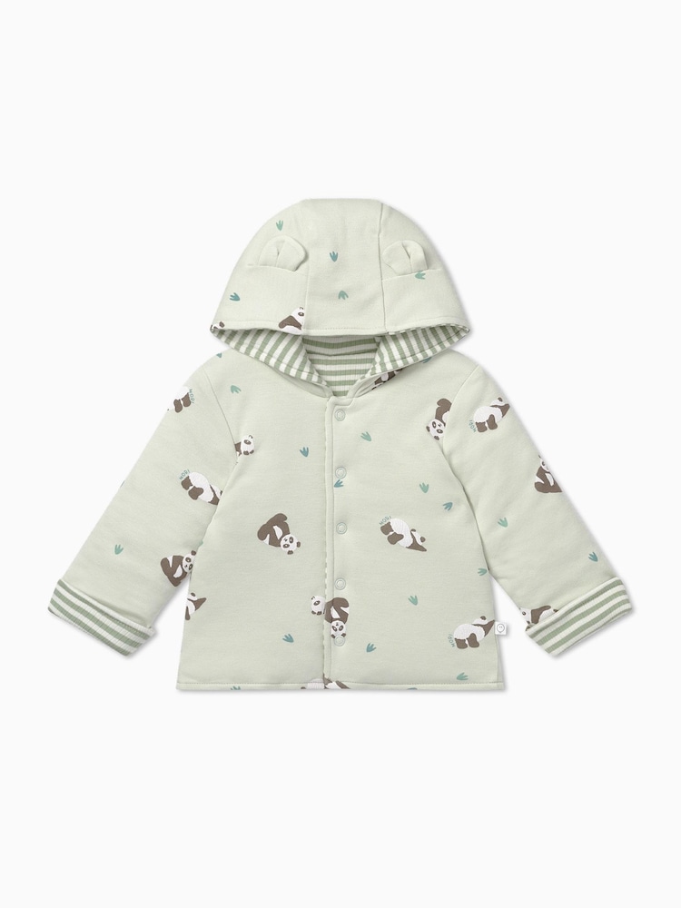 Mori Organic Panda Print Reversible  Jacket - Green - Image 1 of 5