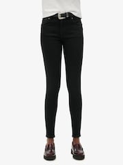 Superdry Dark Black Vintage Mid Rise Skinny Jeans - Image 3 of 7