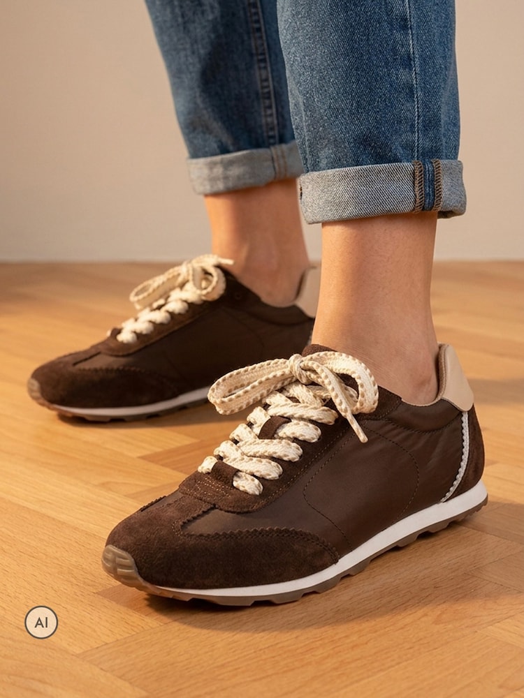 Коричневий - Jones Bootmaker Alara Cushioned Lace Up Trainers - Image 1 of 6 Коричневий - Jones Bootmaker Alara Cushioned Lace Up Trainers - Image 1 of 6