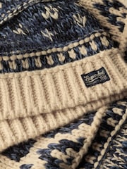 Superdry Island Ecru Ski Lodge Zip Neck Jumper - Image 5 of 5