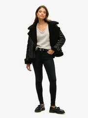 Superdry Light Grey Twist Oversized V-Neck Jumper - Image 2 of 4