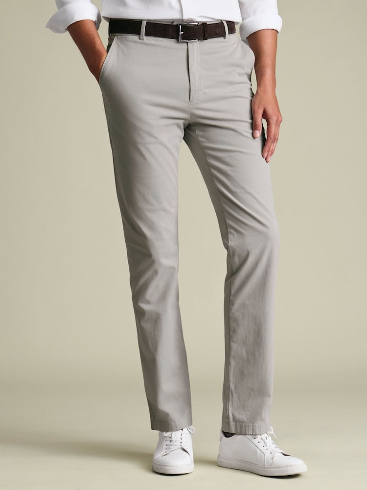 Charles Tyrwhitt Grey Slim Fit Washed Chinos Trousers - Image 1 of 6 Charles Tyrwhitt Grey Slim Fit Washed Chinos Trousers - Image 1 of 6