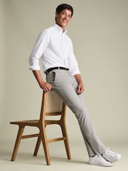 Charles Tyrwhitt Grey Slim Fit Washed Chinos Trousers - Image 2 of 6