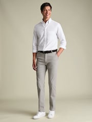Charles Tyrwhitt Grey Slim Fit Washed Chinos Trousers - Image 3 of 6