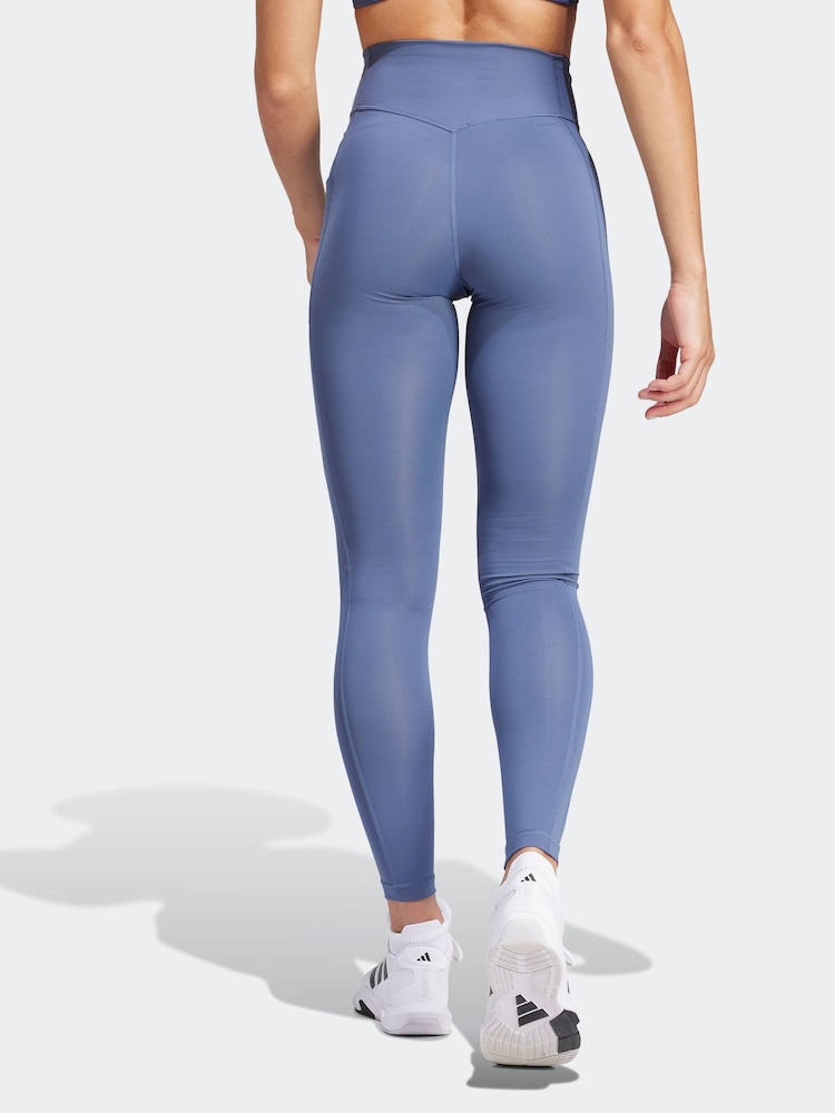 adidas Blue Optime Full-Length Leggings - Image 2 of 6