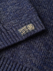 Superdry Island Navy Twist Cable Mock Neck Jumper - Image 4 of 4