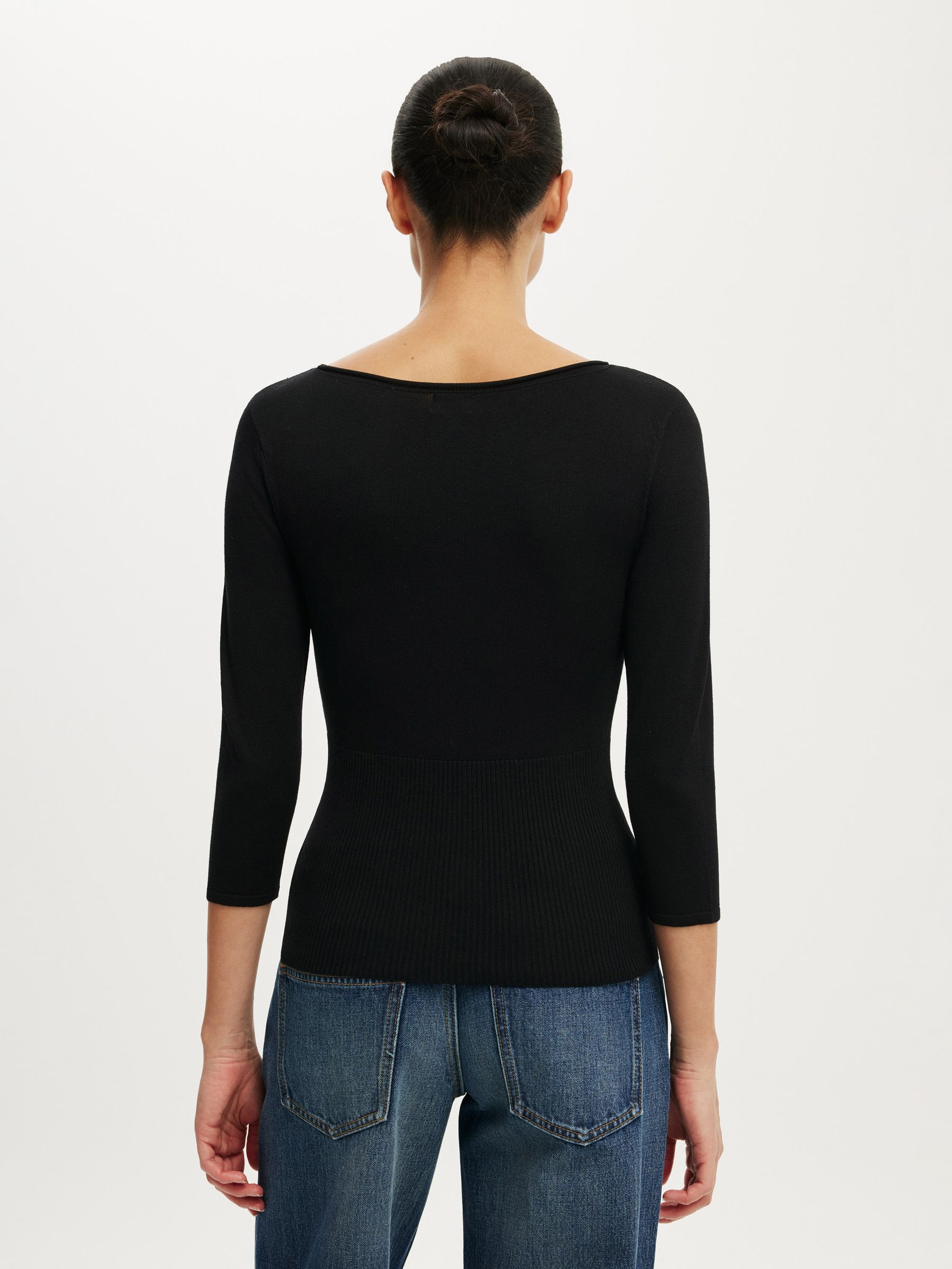 Buy Cotton On Black Close Knit Boat Neck Top from Next USA