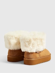 River Island Brown Faux Fur Cuff Snug Boots - Image 2 of 5