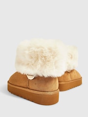 River Island Brown Faux Fur Cuff Snug Boots - Image 4 of 5