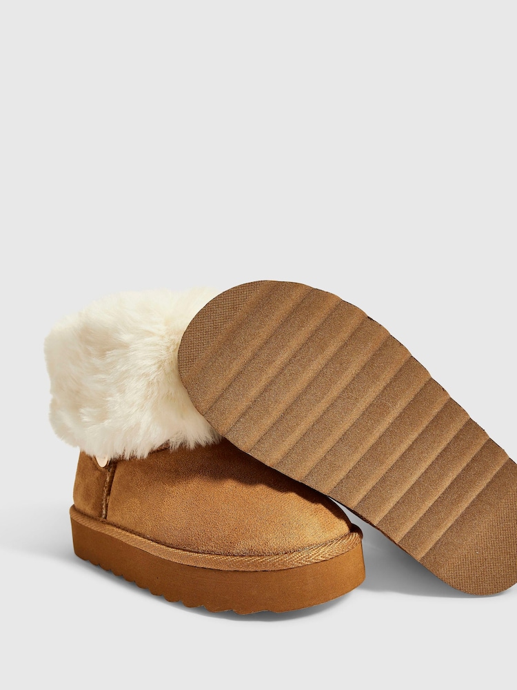 River Island Brown Faux Fur Cuff Snug Boots - Image 5 of 5
