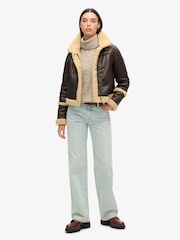 Superdry Beige Twist Cable Roll Neck Jumper - Image 2 of 6