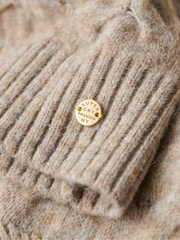 Superdry Beige Twist Cable Roll Neck Jumper - Image 5 of 6