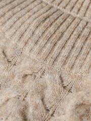 Superdry Beige Twist Cable Roll Neck Jumper - Image 6 of 6