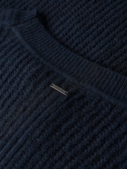 Superdry Dark Teal Twist Brushed Crew Neck Jumper - Image 4 of 4