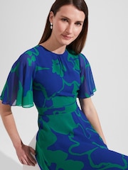 Hobbs Blue Freya Silk Dress - Image 3 of 4