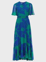 Hobbs Blue Freya Silk Dress - Image 4 of 4