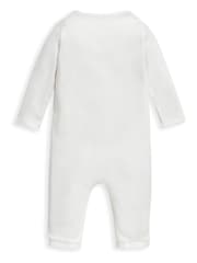 Mamas & Papas Cream Safari Embroidered 100% Cotton Romper - Image 3 of 4