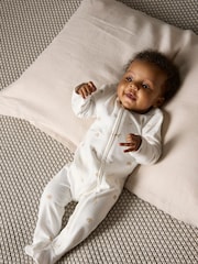 Mamas & Papas Cream Safari Embroidered 100% Cotton Romper - Image 4 of 4