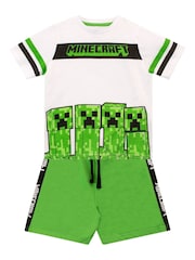 Character Green Minecraft Shorts and T-Shirt Set - Image 1 of 3