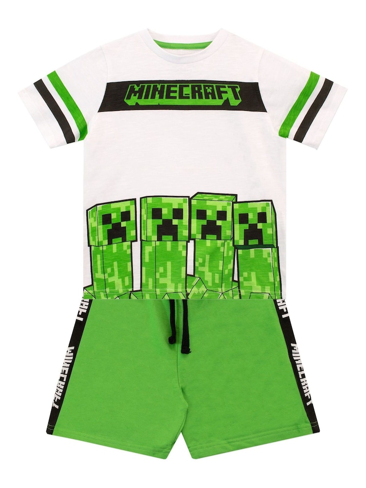 Character Green Minecraft Shorts and T-Shirt Set - Image 1 of 3