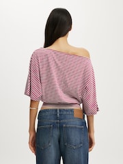 Cotton On Purple Sage Off Shoulder Short Sleeve Top - Image 3 of 4