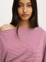 Cotton On Purple Sage Off Shoulder Short Sleeve Top - Image 4 of 4