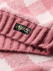 Superdry Mauvewood Pink Argyle Pattern Jumper - Image 4 of 4