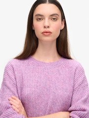 Superdry Lilac Pink Twist Brushed Crew Neck Jumper - Image 2 of 5