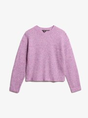 Superdry Lilac Pink Twist Brushed Crew Neck Jumper - Image 3 of 5