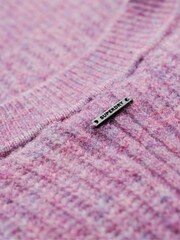 Superdry Lilac Pink Twist Brushed Crew Neck Jumper - Image 4 of 5