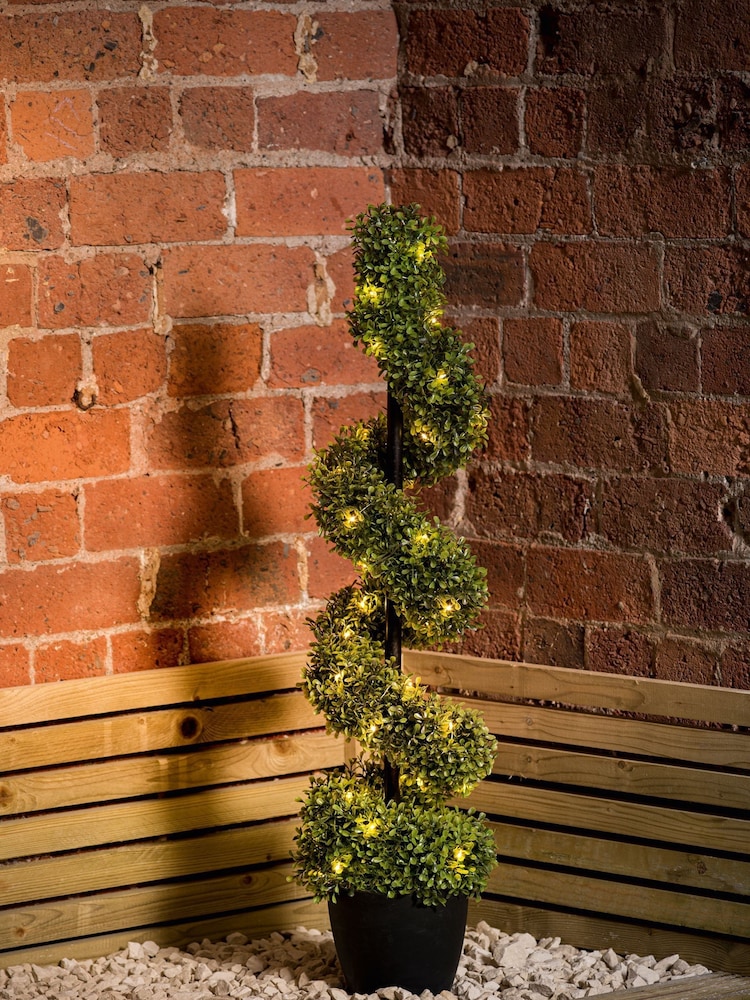Premier Decorations Ltd Green Garden 92cm Swirly Lit Tree - Image 1 of 3