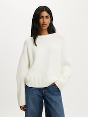 Cotton On White Luxe Crew Neck Jumper - Image 1 of 4