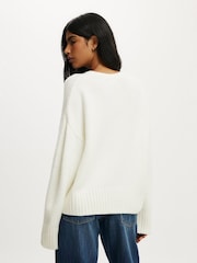 Cotton On White Luxe Crew Neck Jumper - Image 3 of 4