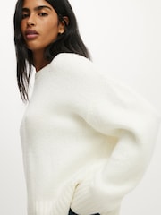 Cotton On White Luxe Crew Neck Jumper - Image 4 of 4