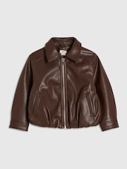 River Island Brown Bubble Bomber Jacket - Image 1 of 4