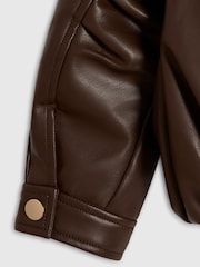 River Island Brown Bubble Bomber Jacket - Image 4 of 4