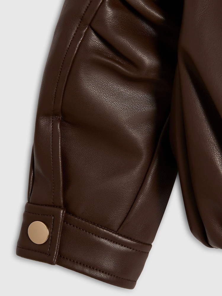 River Island Brown Bubble Bomber Jacket - Image 4 of 4