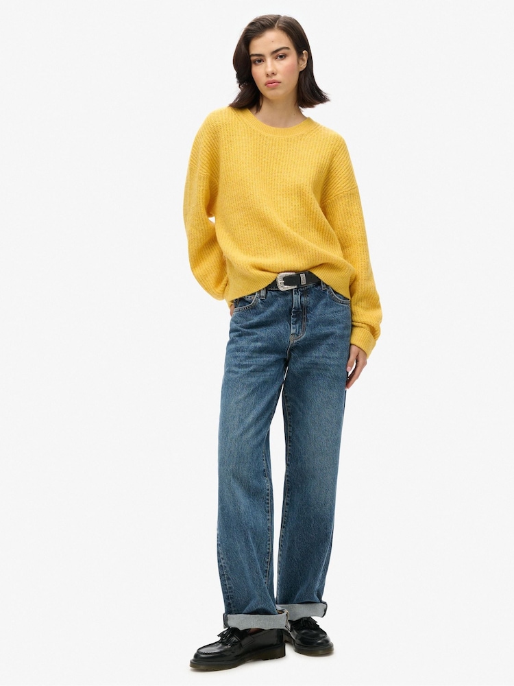 Superdry Apricot Orange Twist Brushed Crew Neck Jumper - Image 2 of 5
