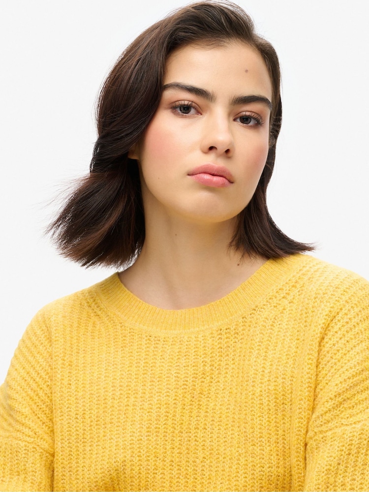 Superdry Apricot Orange Twist Brushed Crew Neck Jumper - Image 3 of 5