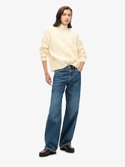 Superdry Jasper White Cable High Neck Jumper - Image 3 of 6