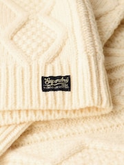Superdry Jasper White Cable High Neck Jumper - Image 6 of 6