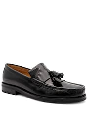 Jones Bootmaker Black Quavon Leather Tasselled Loafers - Image 3 of 6