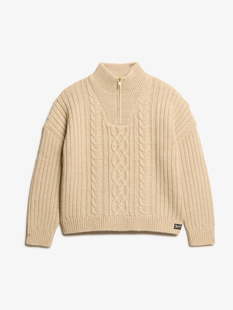 Superdry, Rollkragenpullover mit Zopfmuster - Bild 4 von 4