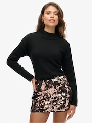 Superdry Black Essential Mock Neck Jumper - Image 1 of 5