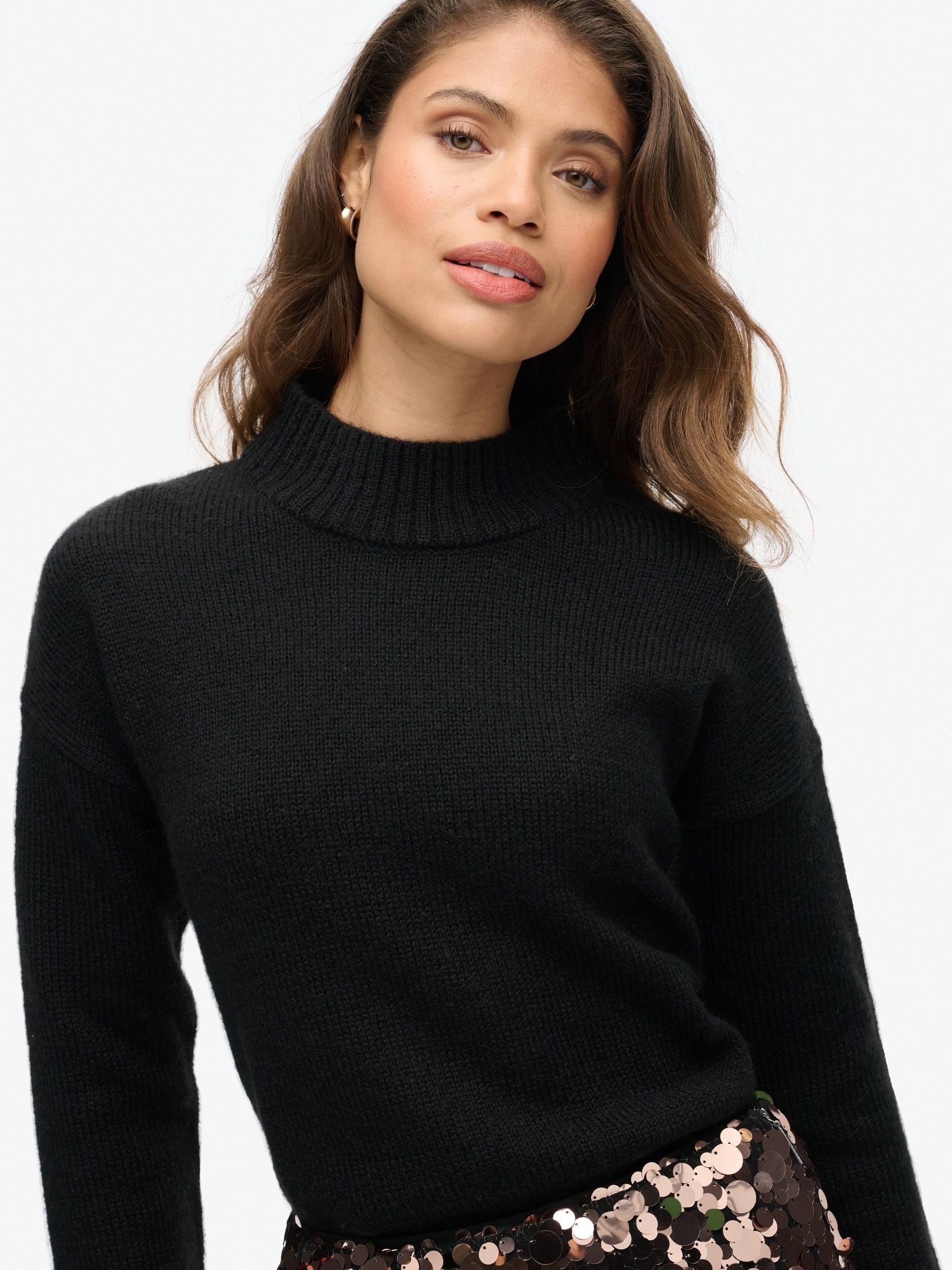 Buy Superdry Black Essential Mock Neck Jumper from Next USA