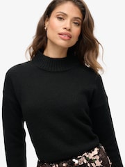 Superdry Black Essential Mock Neck Jumper - Image 3 of 5