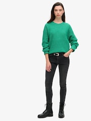 Superdry Drop Kick Green Twist Brushed Crew Neck Jumper - Image 2 of 6